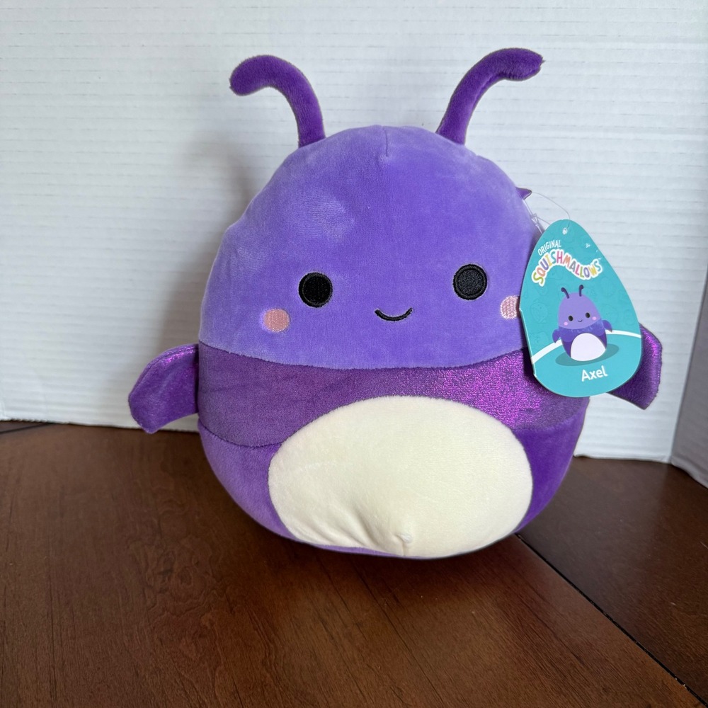 Squishmallows Axel 7 inch‎ Purple Alien Bug Plush Toy New with Tags